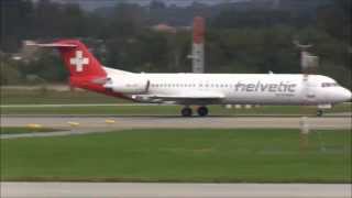 Helvetic Airways Fokker 100 HBJVI Departure from Sola SVG 1080p [upl. by Eitsyrc]