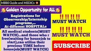 Observershipinternshipelectives registration procedure at different HOSPITALs UrduHindi [upl. by Amoritta865]