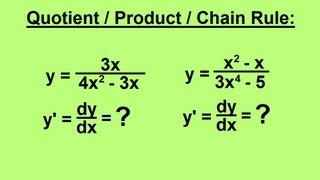 Calculus 1 CH 3 Derivatives 4 of 24 Quotient Rule [upl. by Tonneson]