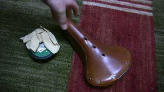 Brooks Saddle  Breaking in a B17 with saddle soap [upl. by Izmar]