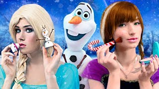 9 Frozen Elsa Makeup vs Anna Makeup Ideen  Makeup Herausforderung [upl. by Aguste]