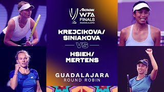 KrejckiovaSiniakova vs HsiehMertens  2021 WTA Finals Doubles [upl. by Elleirda]