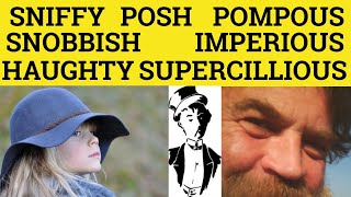 🔵 Pompous Haughty Imperious Supercilious Sniffy Snobbish Posh  Meaning Examples  Formal Vocabulary [upl. by Toomay]