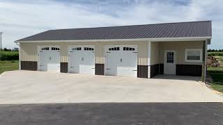 3 Car Pole Barn Garage  32x48 [upl. by Ynattib366]