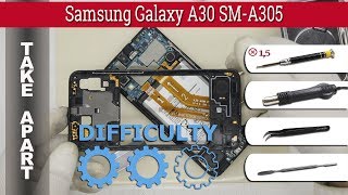 How to disassemble 📱 Samsung Galaxy A30 SMA305 Take apart Tutorial [upl. by Amlas]