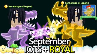 Royal Aurorasaurus Rex September 2023 IOTM IOTS  Growtopia Grow Pass [upl. by Ayokal804]