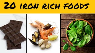 20 iron rich foods to prevent anemiaTop foods to increase hemoglobin levelBest foods for anemia [upl. by Keg]