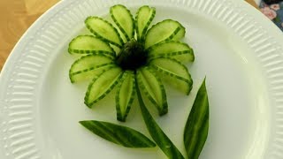 3 Simple Cucumber Flower Design  Fruit amp Vegetable Carving  Cutting Garnish [upl. by Neslund]