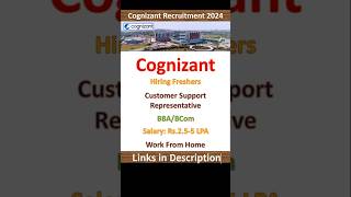 Cognizant Recruiting Freshers 2024  BBA BCom  Work From Home  Fresher Jobs  IT Jobs [upl. by Shue]