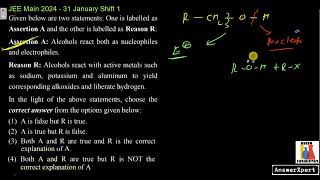 Assertion A Alcohols react both as nucleophiles and electrophiles [upl. by Poll]