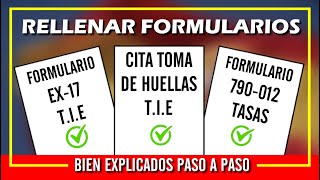 ✅ RELLENAR FORMULARIOS EX17 y 790 CITAS TOMA DE HUELLAS TARJETA TIE ESPAÑA 2023 🇳🇮 🇪🇦 🇳🇮 🇪🇦 [upl. by Aseretairam]