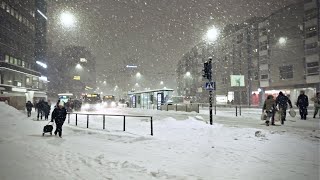 Heavy Snowfall in Helsinki Finland ❄️☃️🌨️ 18 January 2024 [upl. by Terryn]