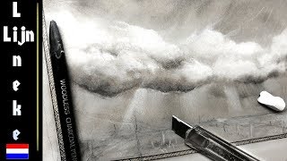 WOLKEN voor beginners pastel potlood tekening [upl. by Aniala]