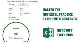 Master the MOS Excel Practice Exam 1 with Voiceover  GMetrix Practice 2023  Excel 3652019 [upl. by Orgel773]