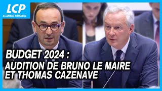 Budget 2024  audition de Bruno Le Maire et Thomas Cazenave avec chapitrage  09092024 [upl. by Ahsikyt]