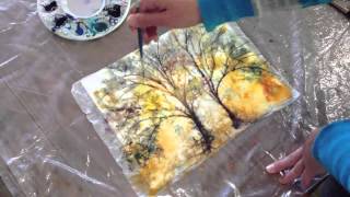 How to Batik Style watercolor painting technique with Kozo Washi [upl. by Haleigh]