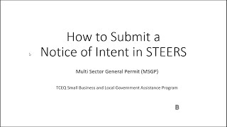 How to Submit a Notice of Intent in STEERS [upl. by Asined]