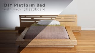 DIY Modern Plywood Platform Bed Part 1  Frame amp Nightstand Build  Woodworking [upl. by Syxela]