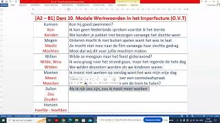 A2  B1 Ders 10 Hollandacada Geçmiş Zamanda Modal Fiiller Modale Werkwoorden in het Imperfectum [upl. by Alraep]