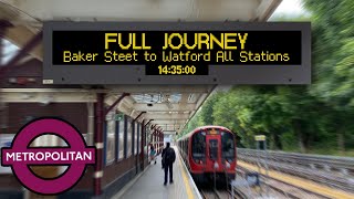 Metropolitan Line FULL JOURNEY Baker Street to Watford All Stations [upl. by Anivad67]