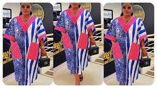 How to cut and sew an agbada bubu with v neckline [upl. by Arbmat945]