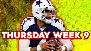 NFL DraftKings Picks  FanDuel NFL Week 9 Thursday Night Football TNF Showdown [upl. by Latif107]