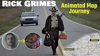 RICK GRIMES Animated Map Journey from The Walking Dead  From the Hospital Bed to the Helicopter [upl. by Rox]