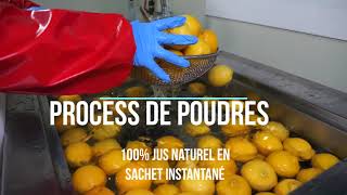 Poudre d’orange citrons agrumes lyophilisée production [upl. by Kcinomod]