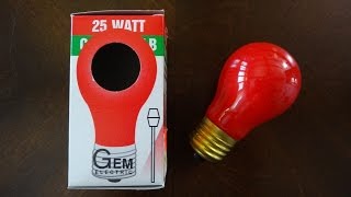 GEM 25watt Red Incandescent Light Bulb [upl. by Eutnoj]