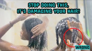 HAIR WASHING MISTAKES THAT WILL DAMAGE YOUR NATURAL HAIR  how to wash your hair properly [upl. by Zashin793]