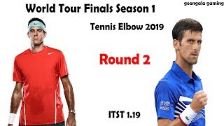 TENNIS ELBOW 2019 DEL POTRO vs DJOKOVIC  WORLD TOUR FINALS Round 2  Match 1 ITST 119 Mod [upl. by Megen]