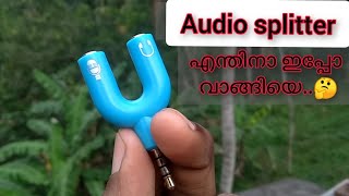 how to connect 35mm mic and headphone in mobile phone malayalaaudio splitter 35mm phone converter [upl. by Ynatirb]