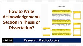 How to Write Acknowledgements Section in Thesis or Dissertation [upl. by Maybelle493]