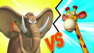 Giraffe VS Elephant  Funny Videos For Kids  Jungle Animal Stories  Gazoon Official [upl. by Ahsilaf]