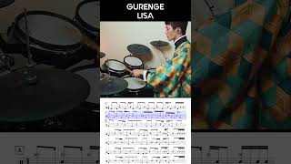 Gurenge LiSA Drum Cover x Sheet Music Snippet 1  Demon Slayer OP [upl. by Mccarthy]