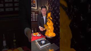 Have you ever seen TABLESIDE FLAMING CHERRIES JUBILEE dessert lasvegas [upl. by Braden56]