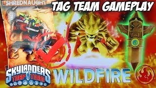 Skylanders Trap Team Gameplay Wild Fire  Shrednaught Tag Team in Phoenix Psanctuary Level [upl. by Eliott]