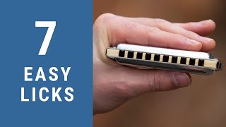 7 Easy Blues Harmonica Licks  C Harmonica Lesson  Free harp tab [upl. by Innis]