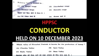 CONDUCTOR SOLVED EXAM HELD ON 10 DECEMBER 2023  HPPSC CONDUCTOR 2023 ANSWER KEY [upl. by Cia377]