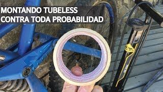 Truco para Reparar los Tubeless de tu Bicicleta Cómo y Dónde Sea Montando el Tubular con Cinta [upl. by Adlemi]