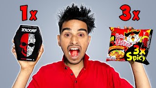 Worlds Spiciest Noodle Challenge 🥵 JOLO CHIPS से तीन गुना ज़्यादा मिर्ची 🍜 [upl. by Cruce]