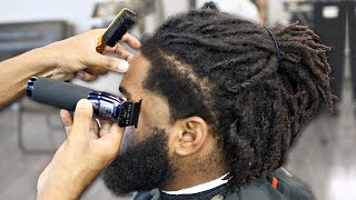 Master Barber Gives Stylish Haircut and Beard Trim  Cut amp Grind [upl. by Aseen]