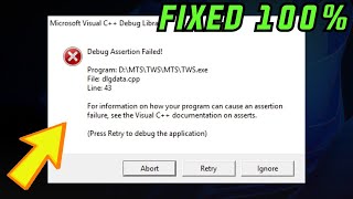 Fix Microsft Visual C Assertion Failed Error in Windows 10 118  Fix Debug Assertion Error [upl. by Aihsad]