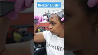 You CAN do relaxer and color in the same day 🔥❤️ shorts colorspecialist [upl. by Alorac]