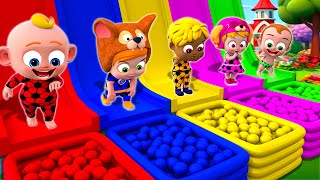 Baby Learns Colors With Colorful MultiBall Slide Toys  3D Animation ✨ Learn Colors for Children [upl. by Nies]