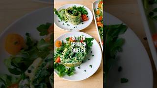 ROLLED SPINACH OMELET Simple ingredients quick process centerpieceworthy brunch presentation [upl. by Behlke614]