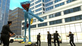 FURIOUS HUGGY WUGGY KILLS EVERYONE WHO TRIES TO STOP HIM FROM TAKING OVER THE CITY  GARRYS MOD [upl. by Ahseetal423]