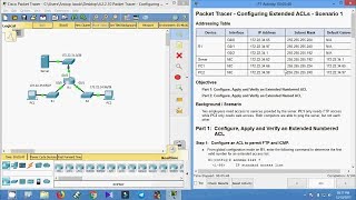 42210 Packet Tracer  Configuring Extended ACLs Scenario 1 [upl. by Oivatco]