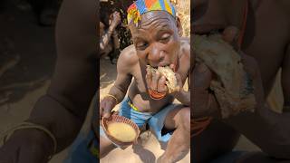 Soup time🍲 very delicious hadzabe tribe Enjoying foodafrica hunters [upl. by Waldron]