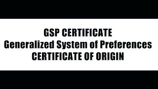 GSP CERTIFICATE MEANING amp FORMAT [upl. by Mehala]